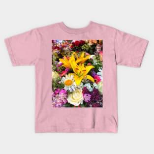 Colorful Spring bouquet of various flowers Kids T-Shirt